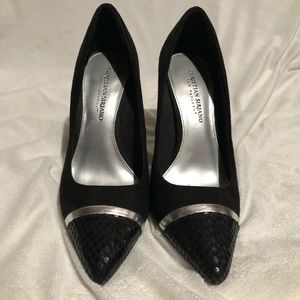 Christian Siriano Black & Sliver Pointy Heels